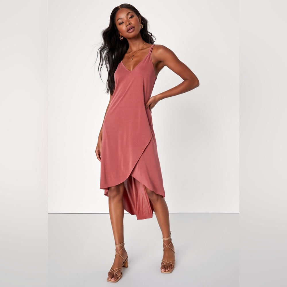 Lush Washed Red High-Low Dress - Picture 7 of 10